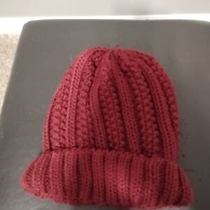 Cozy Knit Beanie in Deep Red